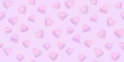 monocromático pastel suavemente roxa padronizar corações fundo. vetor fofa corações entrelaçados dentro uma desatado padronizar. modelo para corações têxtil projeto, papel, papel de parede