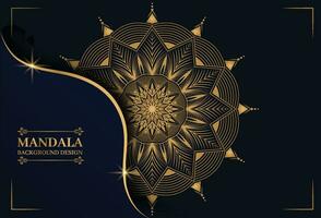 fundo de mandala de luxo com padrão árabe dourado estilo oriental islâmico. mandala decorativa do estilo ramadan. mandala para impressão, cartaz, capa, folheto, panfleto, banner vetor