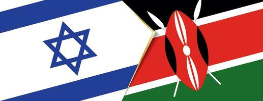 Israel e Quênia bandeiras, dois vetor bandeiras.