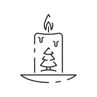 vetor vela linha ícone. Natal Preto linear símbolos em uma branco fundo. editável AVC. feliz Novo ano, aniversário, e Igreja ou cristão, rezar.