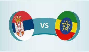 Sérvia versus Etiópia, equipe Esportes concorrência conceito. vetor