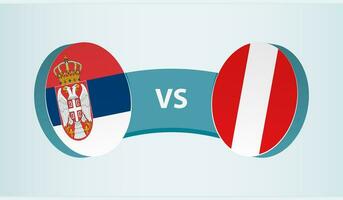 Sérvia versus Peru, equipe Esportes concorrência conceito. vetor