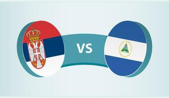 Sérvia versus Nicarágua, equipe Esportes concorrência conceito. vetor