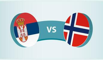 Sérvia versus Noruega, equipe Esportes concorrência conceito. vetor