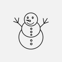 vetor linha ilustração do uma boneco de neve