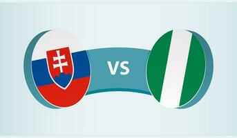 Eslováquia versus Nigéria, equipe Esportes concorrência conceito. vetor
