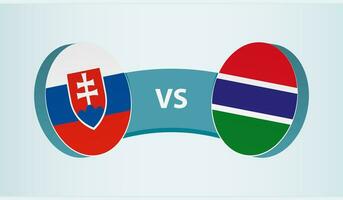 Eslováquia versus Gâmbia, equipe Esportes concorrência conceito. vetor