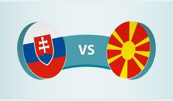 Eslováquia versus macedônia, equipe Esportes concorrência conceito. vetor