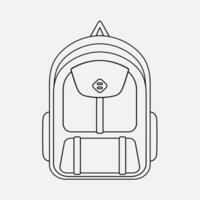 vetor acampamento mochila linear ilustração