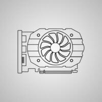 gpu ícone gráficos em processamento unidade vetor