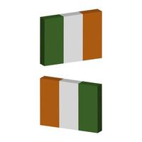 bandeira da irlanda ilustrada em fundo branco vetor