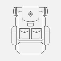 vetor acampamento mochila linear ilustração