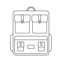 vetor acampamento mochila linear ilustração