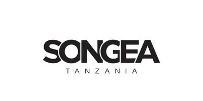 Songea dentro a Tanzânia emblema. a Projeto características uma geométrico estilo, vetor ilustração com negrito tipografia dentro uma moderno Fonte. a gráfico slogan rotulação.
