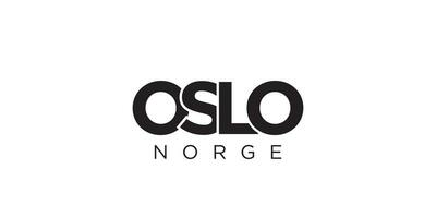 Oslo dentro a Noruega emblema. a Projeto características uma geométrico estilo, vetor ilustração com negrito tipografia dentro uma moderno Fonte. a gráfico slogan rotulação.