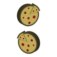 pizza ilustrada em fundo branco vetor