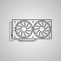 gpu ícone gráficos em processamento unidade vetor