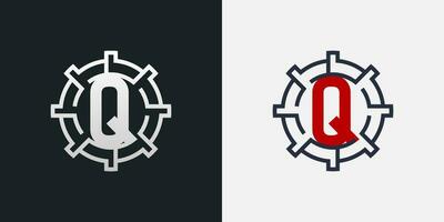 q logotipo Projeto. limpar \ limpo e moderno carta q logotipo dentro volta forma vetor