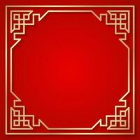 dourado oriental quadro, Armação em vermelho fundo. - vetor. vetor