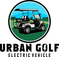 golfe carrinho urbano ilustração Projeto logotipo ícone vetor