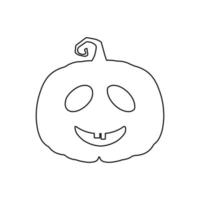 Halloween assustador abóbora em estilo simples conceito de desenho animado de férias vetor