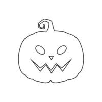 Halloween assustador abóbora em estilo simples conceito de desenho animado de férias vetor