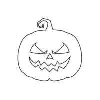 Halloween assustador abóbora em estilo simples conceito de desenho animado de férias vetor