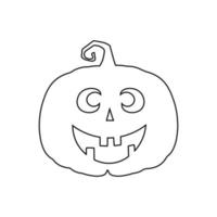 Halloween assustador abóbora em estilo simples conceito de desenho animado de férias vetor