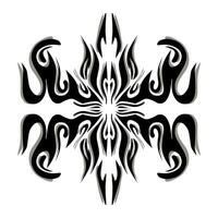 Preto tribal mandala ícone com sombra. perfeito para logotipos, ícones, Unid, tatuagens, adesivos, cartazes, bandeiras, roupas, chapéus vetor