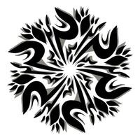 Preto tribal mandala ícone com sombra. perfeito para logotipos, ícones, Unid, tatuagens, adesivos, cartazes, bandeiras, roupas, chapéus vetor