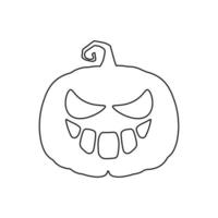 Halloween assustador abóbora em estilo simples conceito de desenho animado de férias vetor