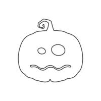 Halloween assustador abóbora em estilo simples conceito de desenho animado de férias vetor