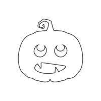 Halloween assustador abóbora em estilo simples conceito de desenho animado de férias vetor