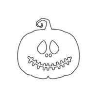 Halloween assustador abóbora em estilo simples conceito de desenho animado de férias vetor