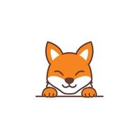 desenho animado sorridente raposa fofa, ilustração vetorial vetor