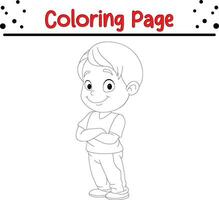 feliz pequeno crianças coloração página vetor