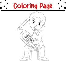 feliz pequeno crianças coloração página vetor