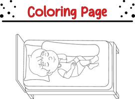 pequeno Garoto coloração página. coloração livro página para crianças vetor
