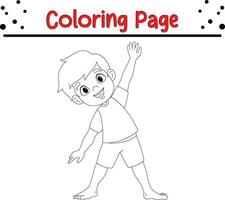 pequeno Garoto coloração página. coloração livro página para crianças vetor