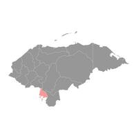 valle departamento mapa, administrativo divisão do Honduras. vetor ilustração.