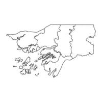 Guiné bissau mapa com administrativo divisões. vetor ilustração.