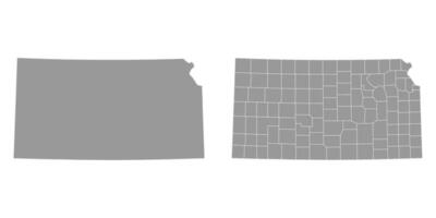 Kansas Estado cinzento mapas. vetor ilustração.