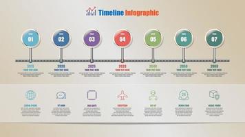 infográfico de cronograma de roteiro de negócios com ilustração vetorial de 7 etapas vetor