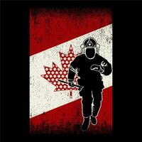 bombeiro bandeira canadense vetor