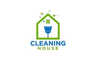 logotipo casa limpeza serviço companhia Projeto modelo vetor