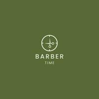 barbearia Tempo logotipo, tesouras combinar com relógio logotipo moderno conceito vetor