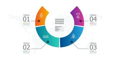 apresentação de infográficos de cronograma de círculo abstrato vetor