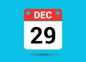 dezembro 29 calendário encontro plano ícone dia 29 vetor ilustração