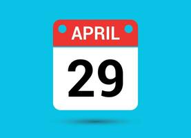 abril 29 calendário encontro plano ícone dia 29 vetor ilustração
