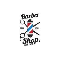 barbearia cortes de cabelo logotipo Projeto vetor modelo ilustração